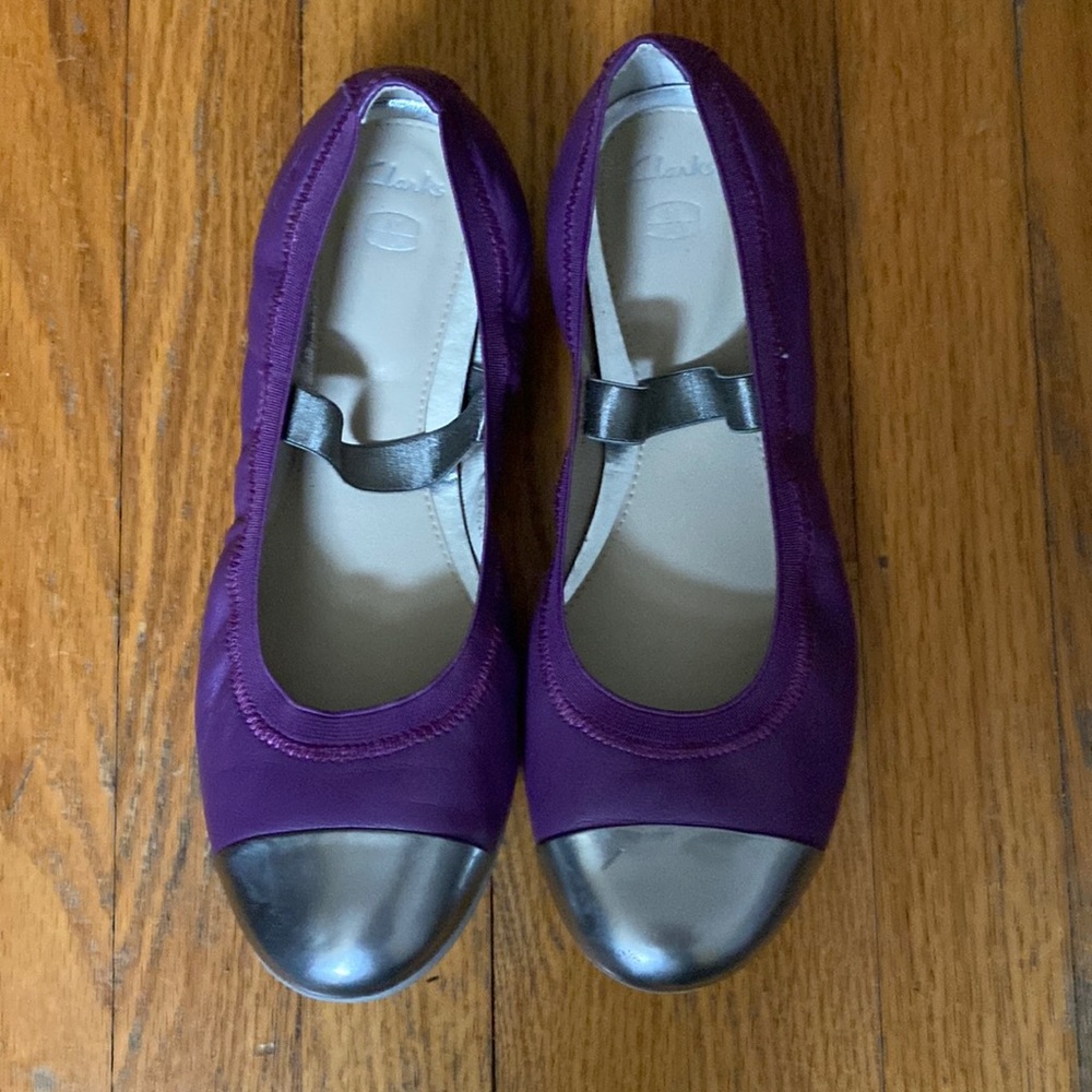 Clarks purple ballerina flat style shoe size 3